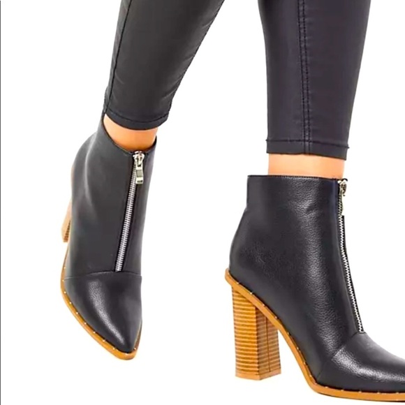 New High Block Heeled Ankle Boots Sz. 6 - Picture 1 of 9